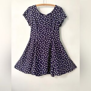 vintage GAP y2K grunge baby doll dress navy blue daisy daises flowers floral 90s